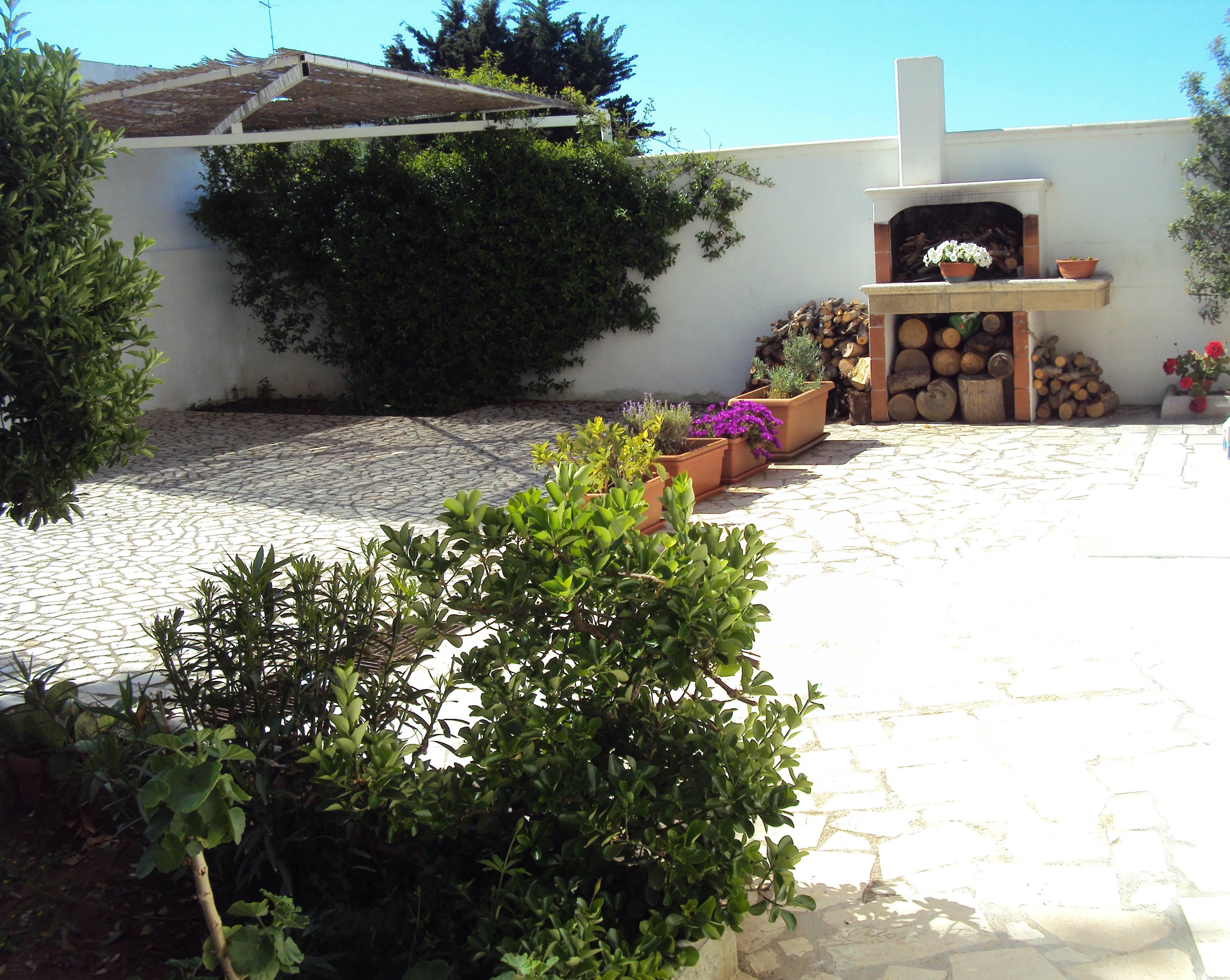 Giardino con barbecue