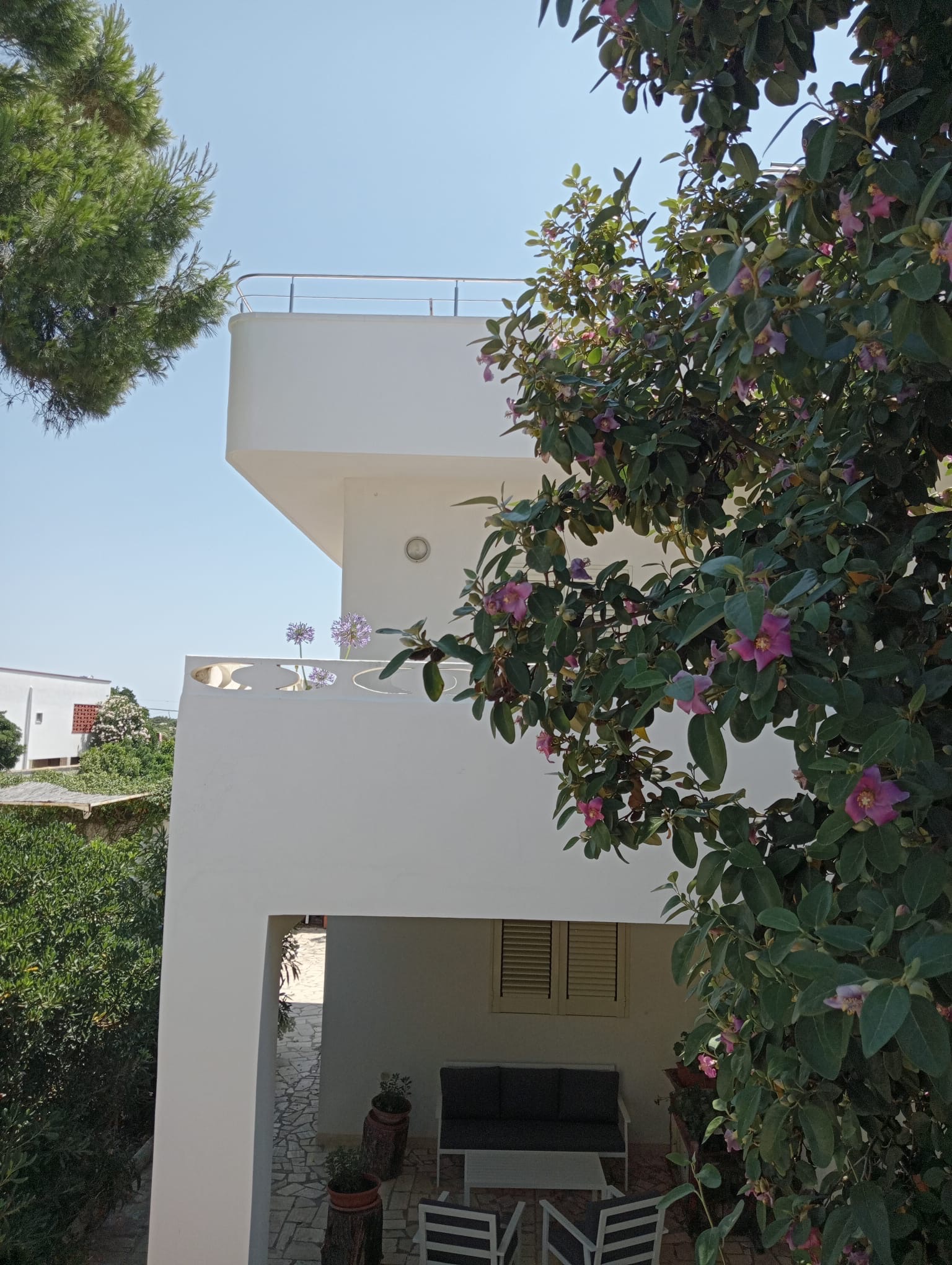 Villa con fiori mediterranei